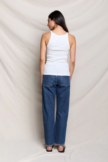Annie Ribbed Tank White
