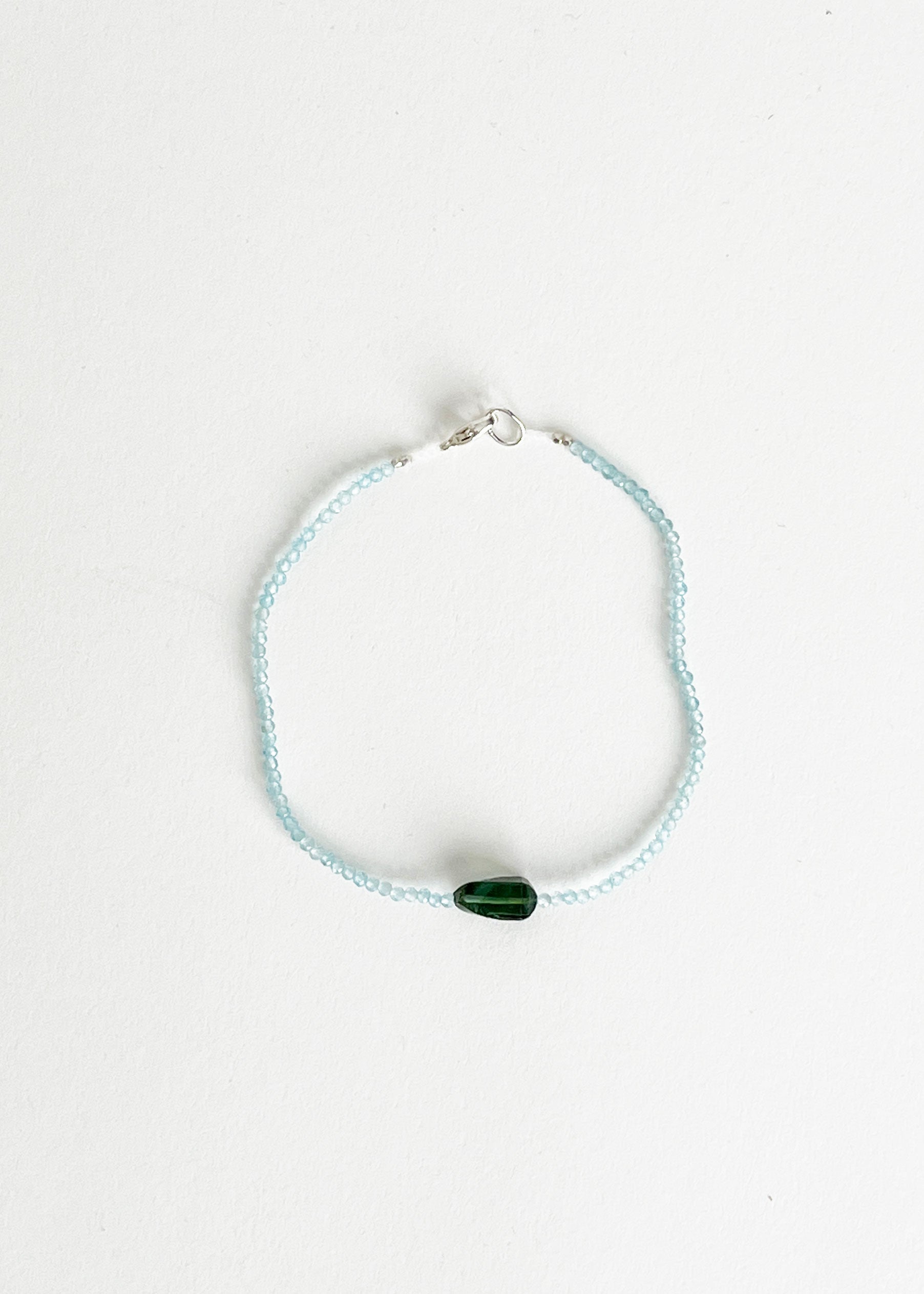 Apatite & Green Tourmaline Bead Bracelet