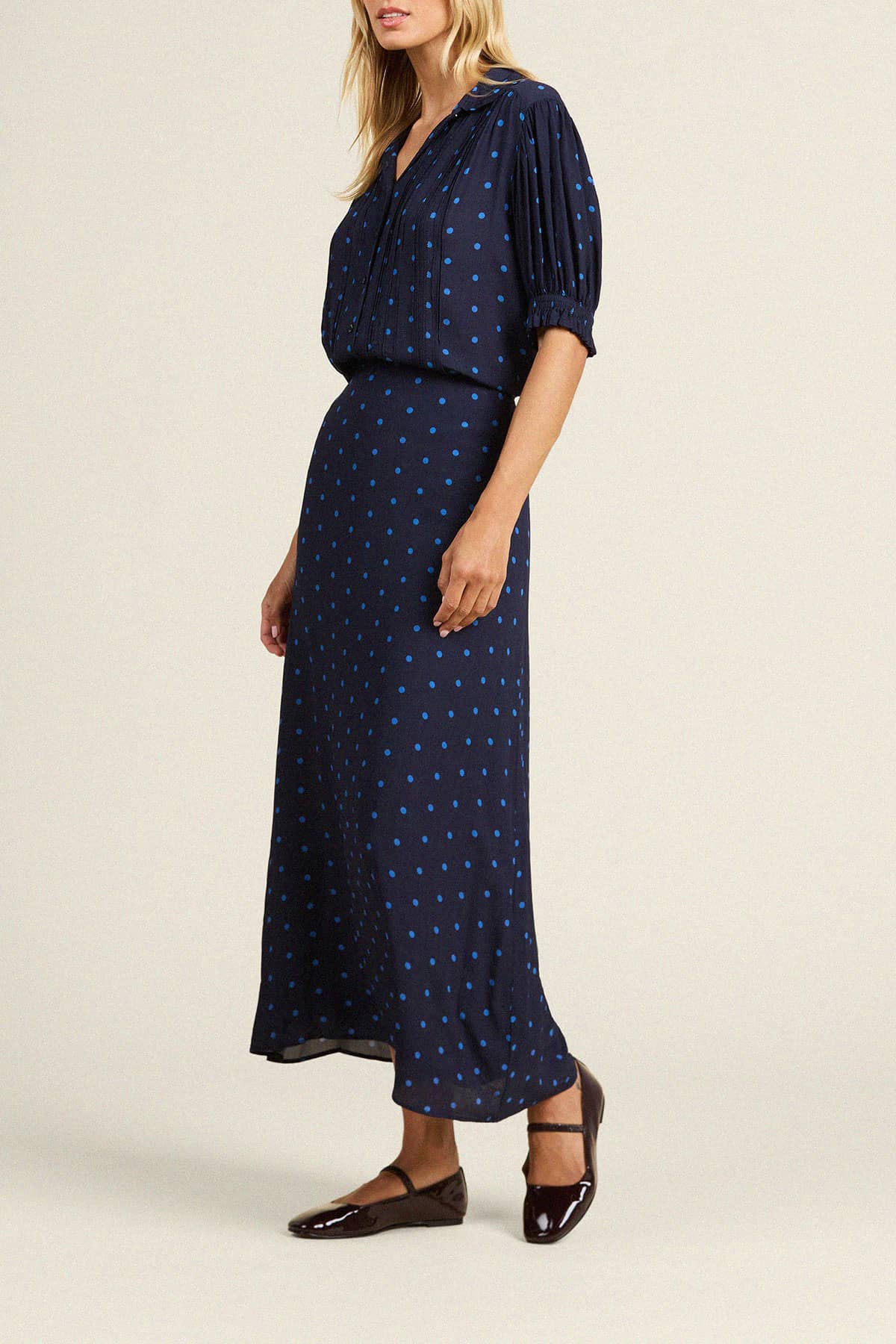 Demi Skirt - Azure Polka Dot - size 10