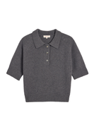 Bailey Polo Top - Dark Heather Grey
