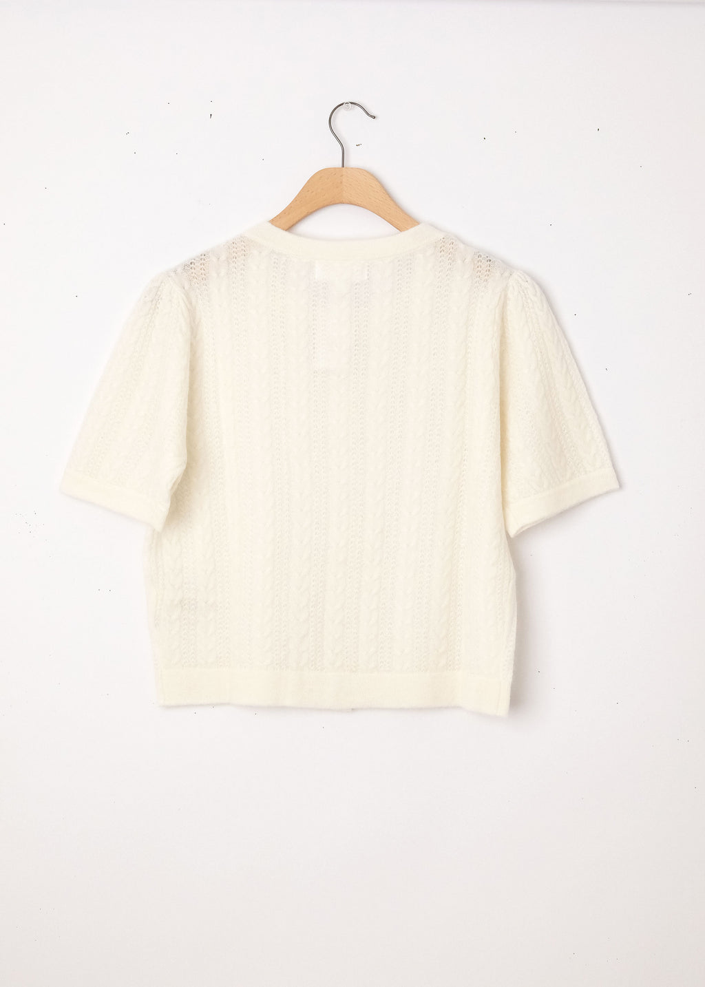 Short Sleeve Cardigan Ivory