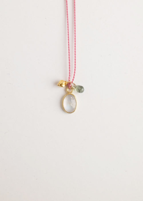 Bonbon Necklace 18" Rainbow Moonstone
