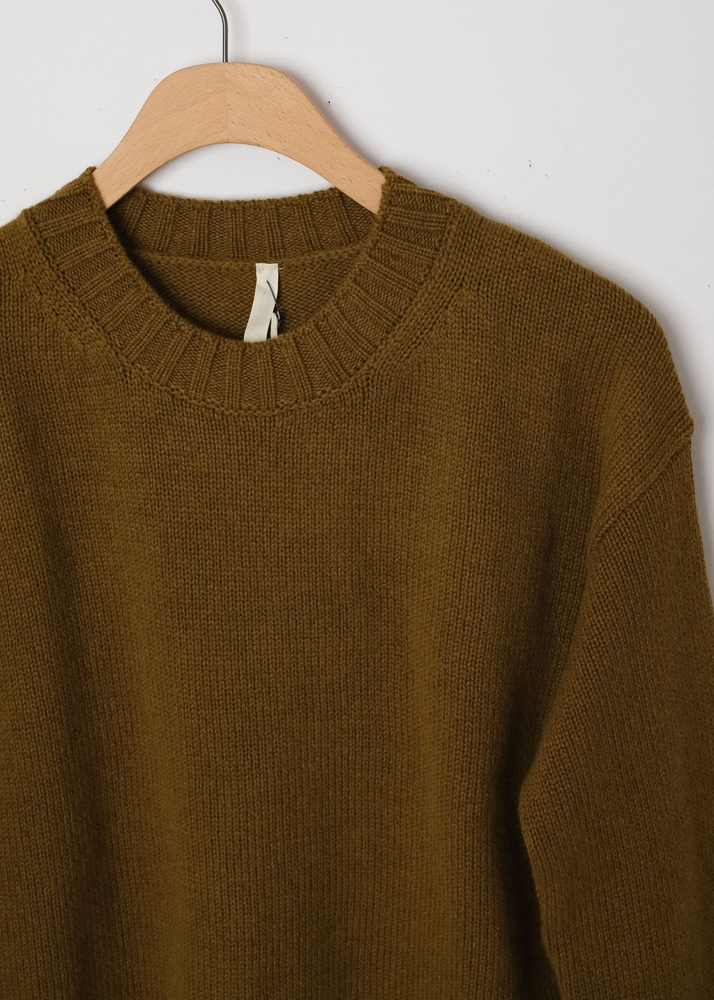 Cashmere Boxy Pullover in Moss