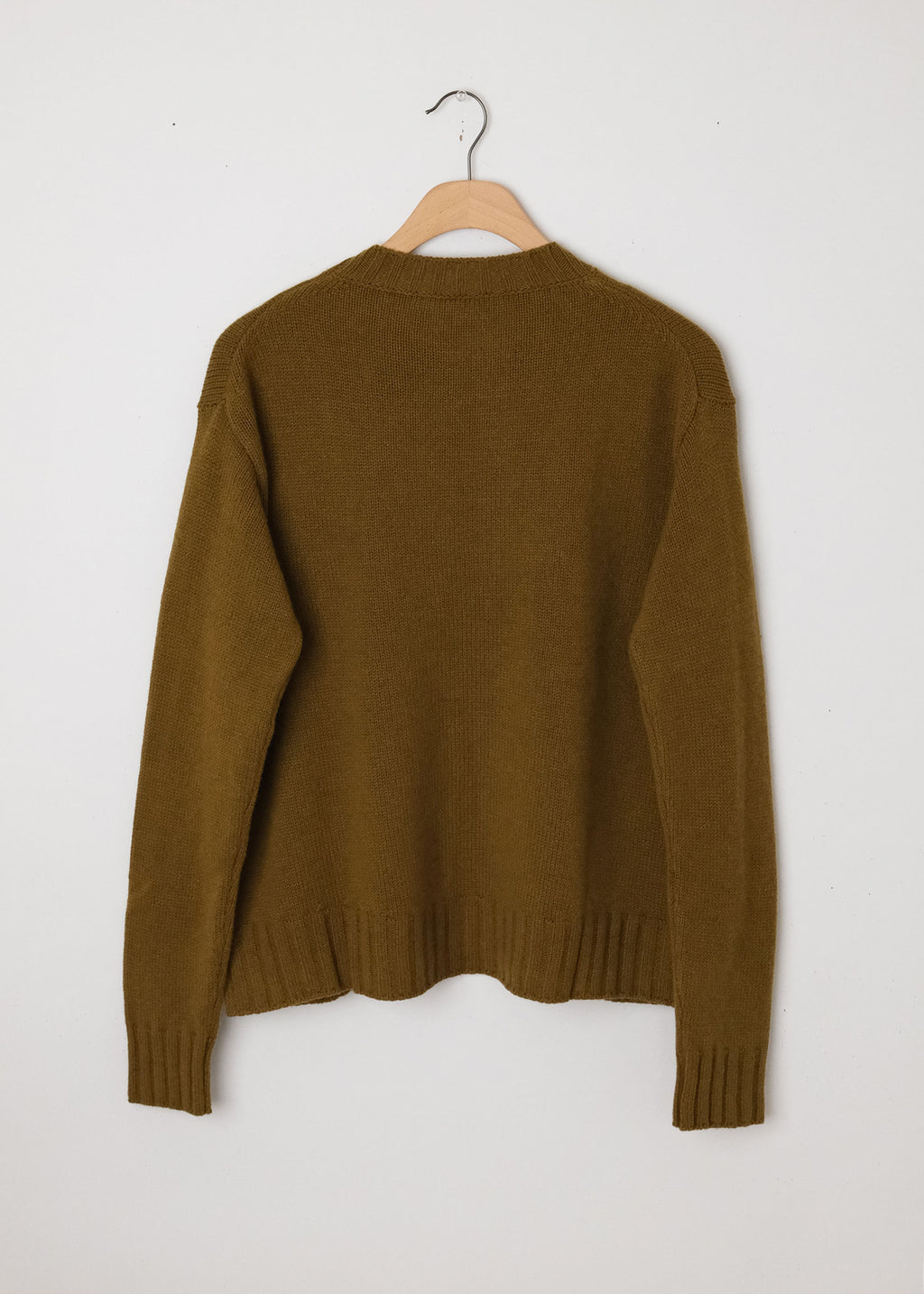 Cashmere Boxy Pullover in Moss