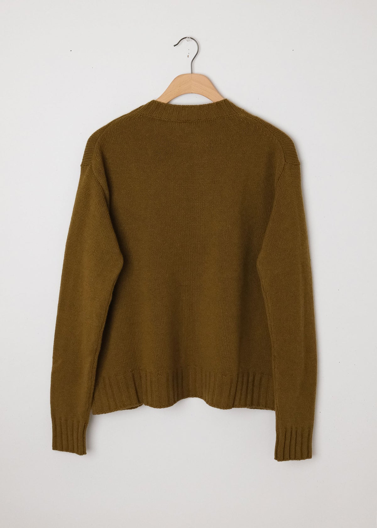 Cashmere Boxy Pullover in Moss