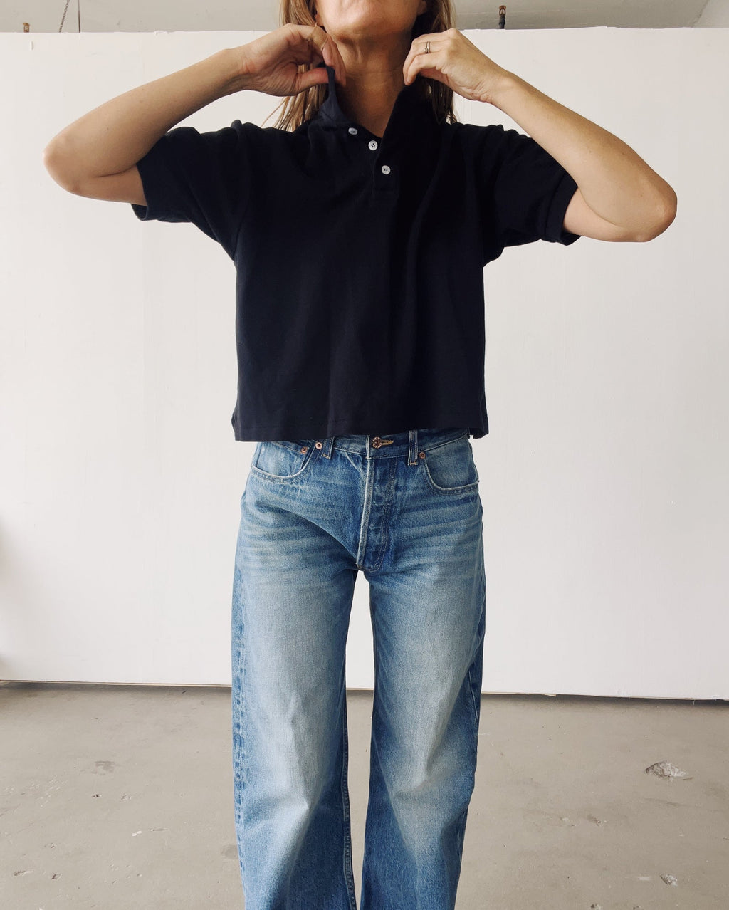 The Boxy Polo Black