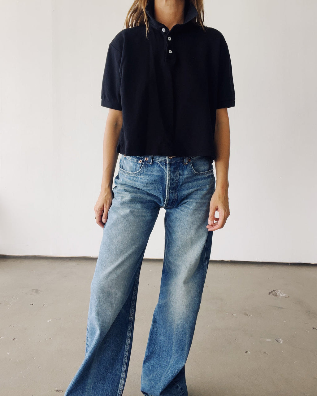 The Boxy Polo Black