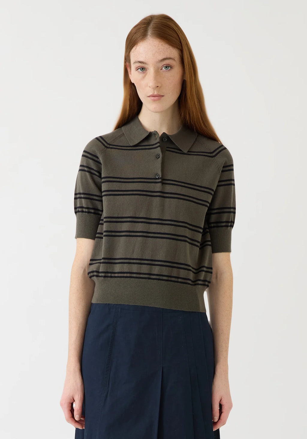 Brea Stripe Top Loden/Black