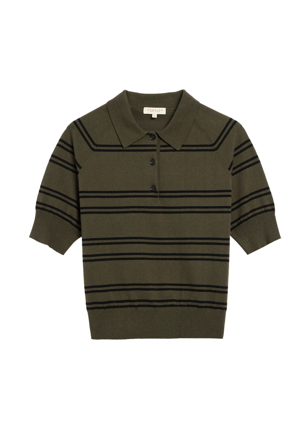 Brea Stripe Top Loden/Black