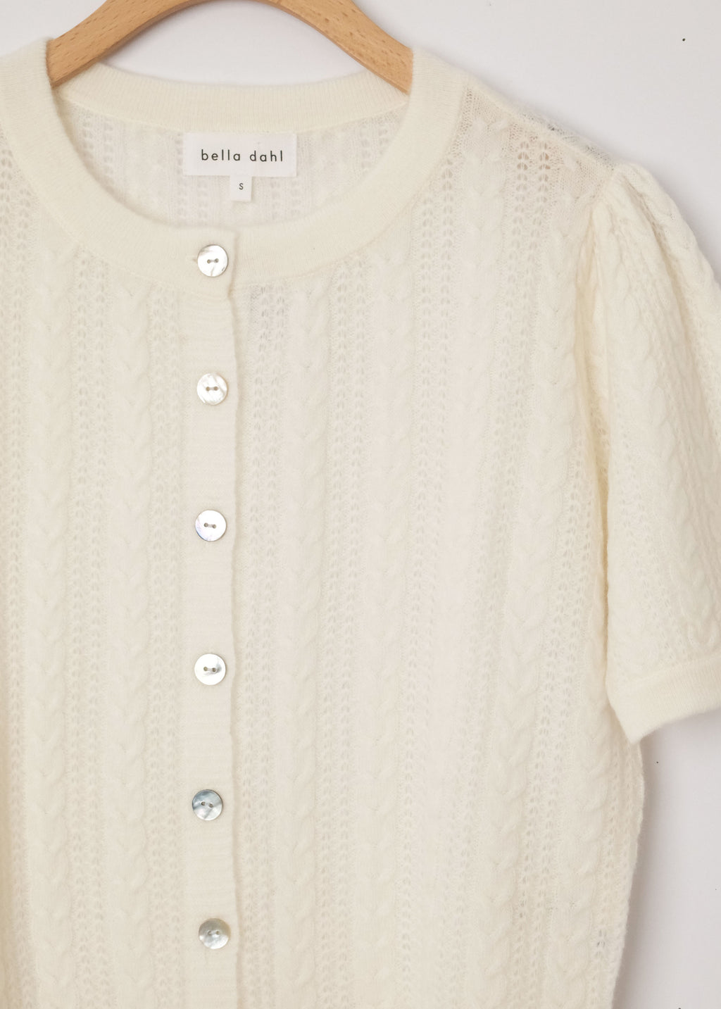 Short Sleeve Cardigan Ivory