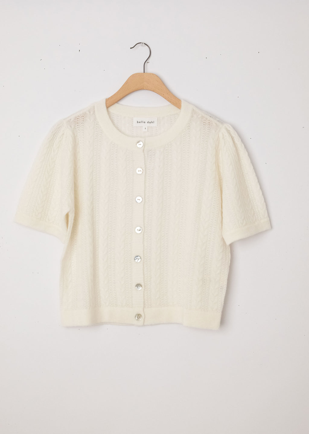 Short Sleeve Cardigan Ivory
