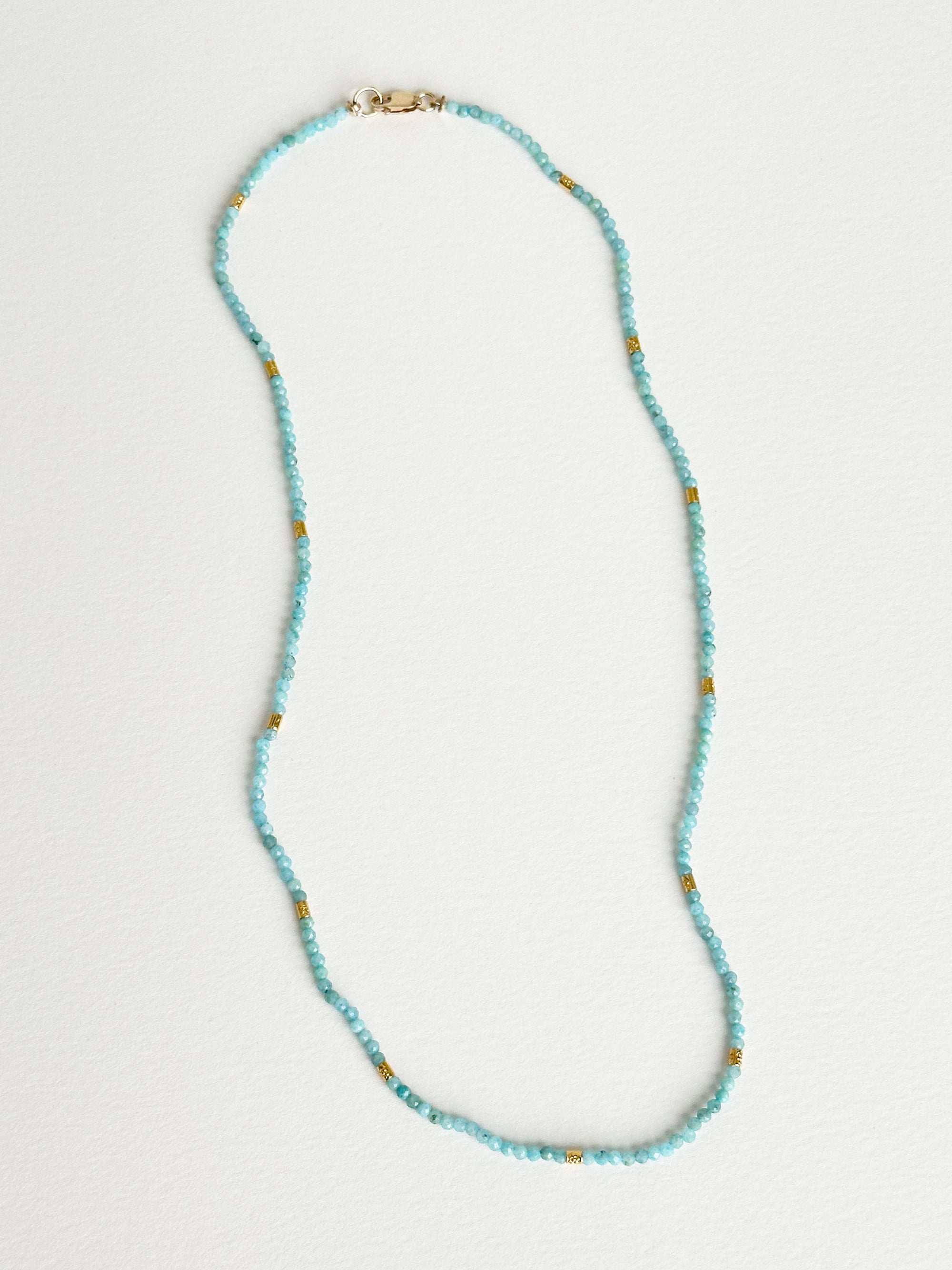 Amazonite and Gold Vermeil Beads Necklace