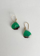 Load image into Gallery viewer, Chrysoprase Bi-Color Drop Earrings
