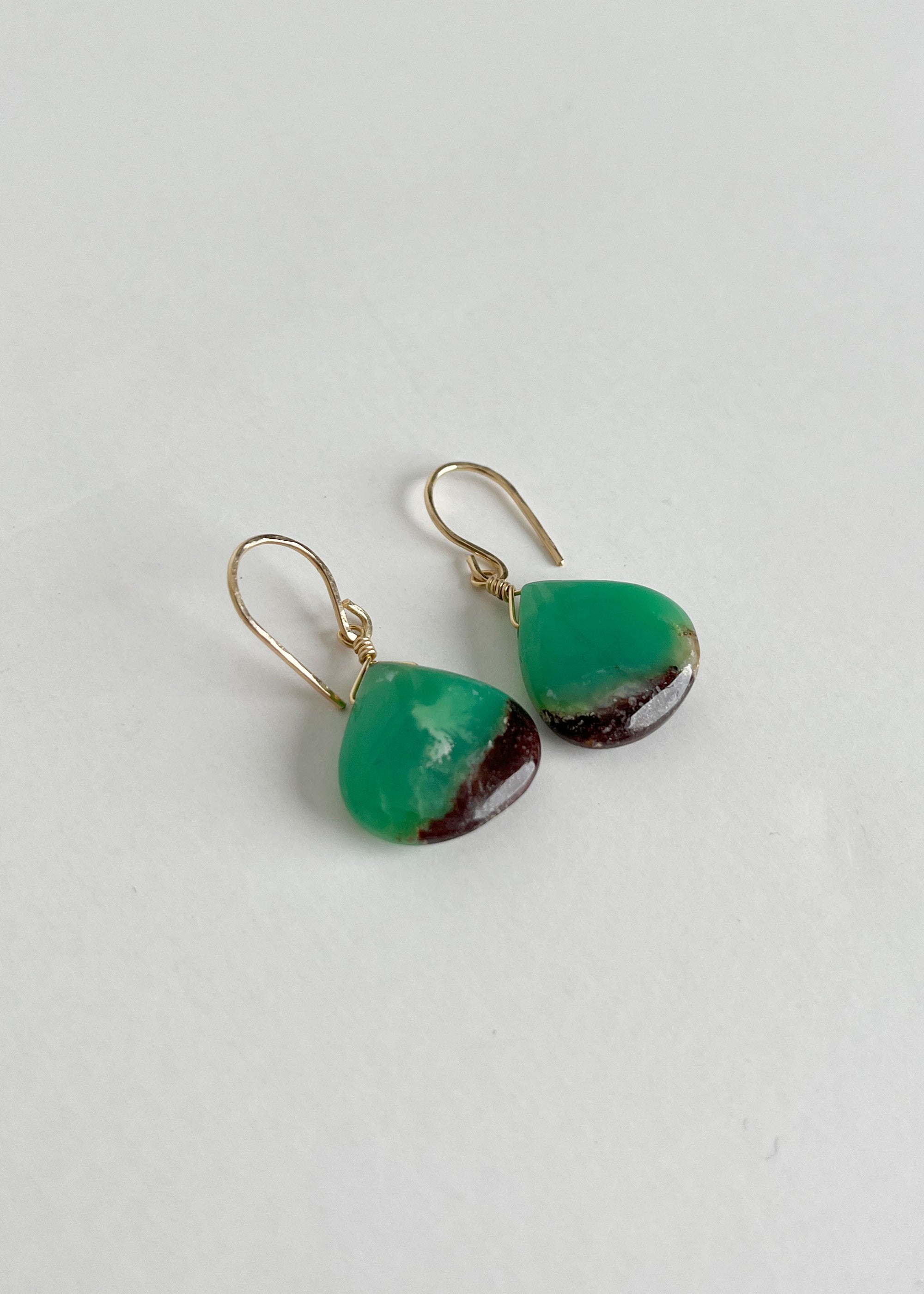 Chrysoprase Bi-Color Drop Earrings