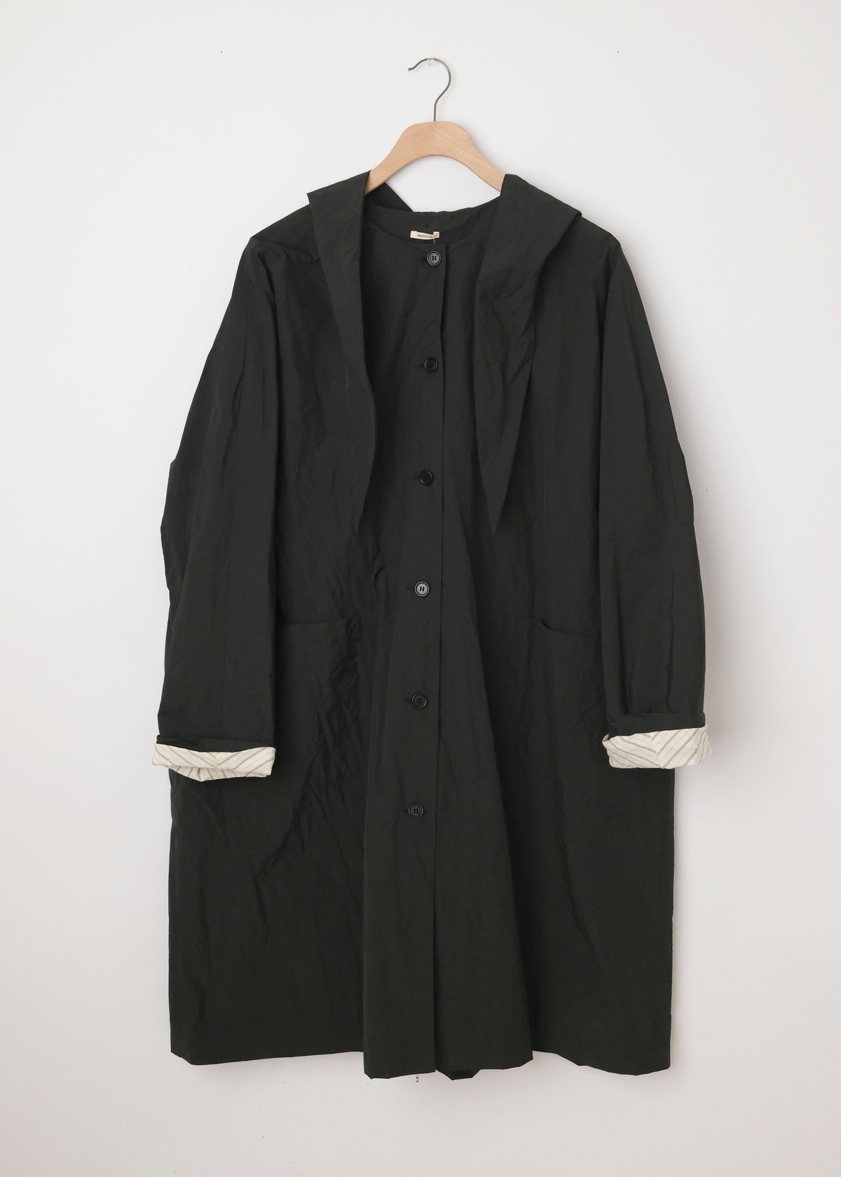 Crinkle Water Resistant Coat with Removable Hood