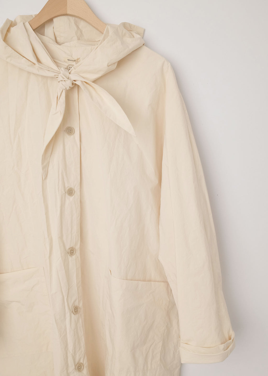 Crinkle Water Resistant Coat with Removable Hood