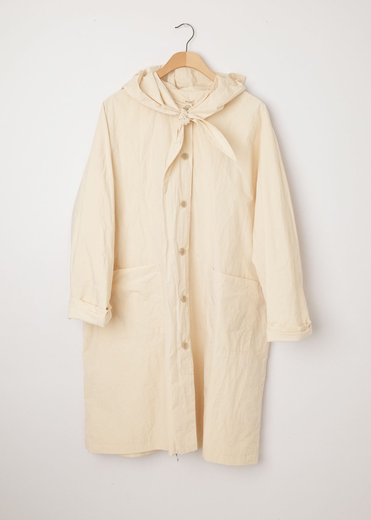 Crinkle Water Resistant Coat with Removable Hood