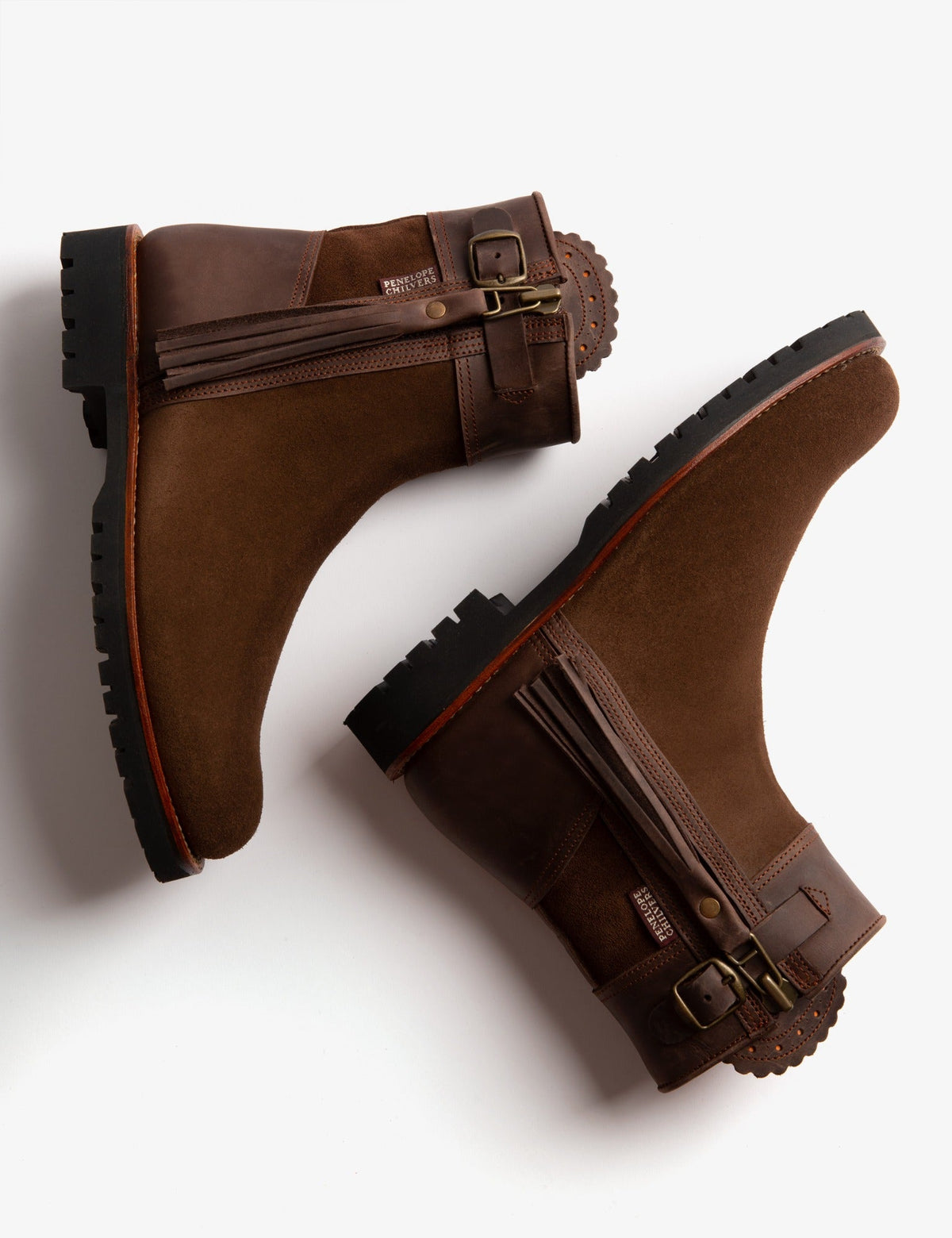 Inclement Cropped Tassel Boot Dark Brown