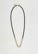 Short Vintage Curb Chain Necklace Brass