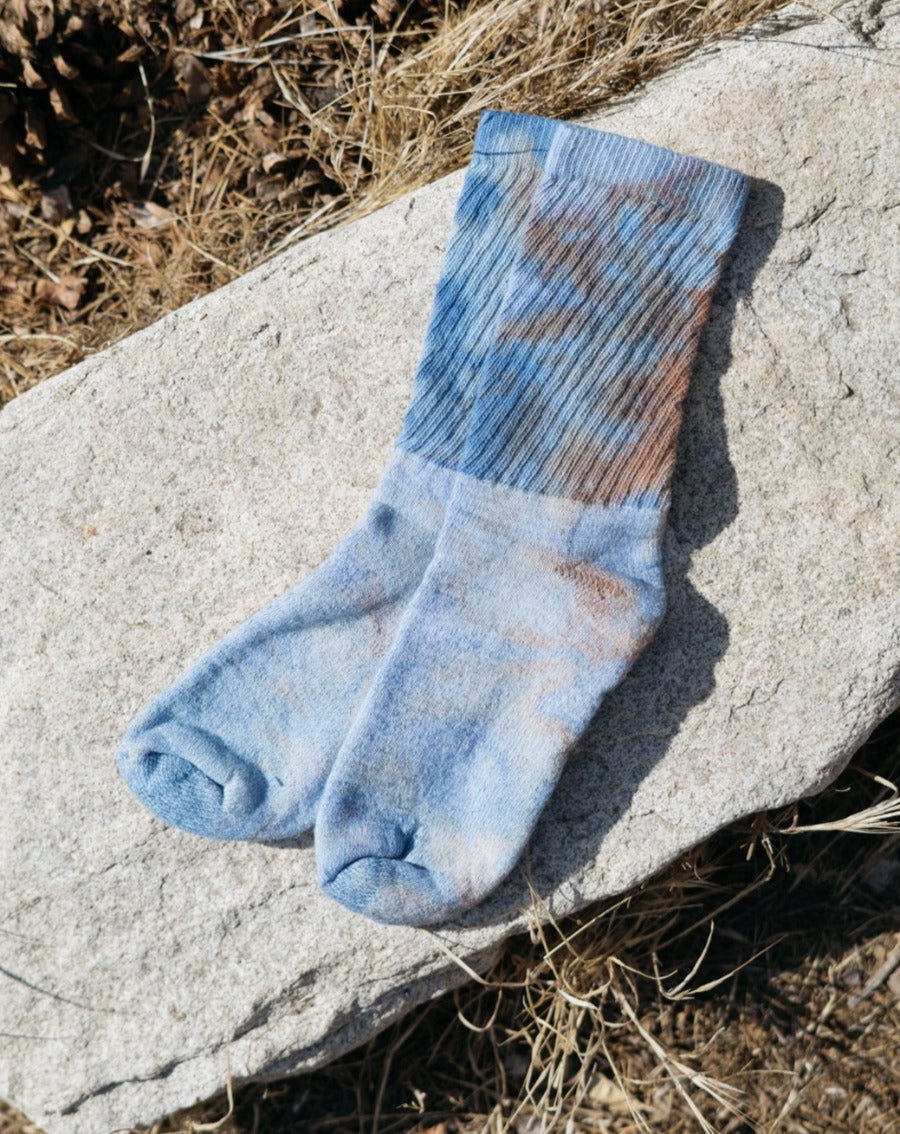 Hand Dyed Organic Crew Socks