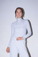 Dana Jersey Turtleneck - Heather Grey