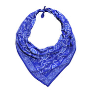 Large Hand Dyed Batik Bandana - Blue Tendril