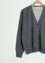 Load image into Gallery viewer, Abigail Cashmere Cardigan - Dk/Lt Heather Grey
