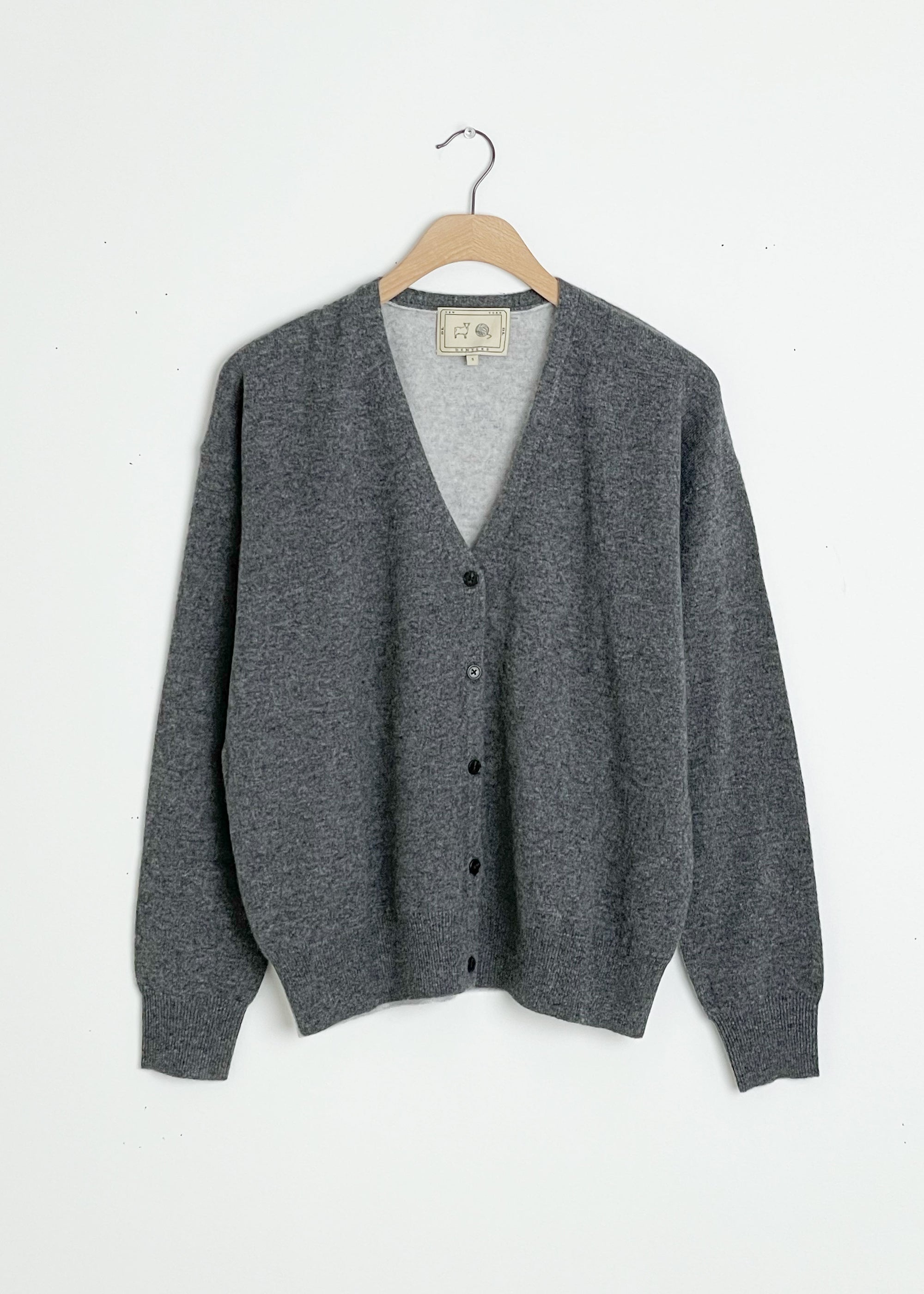 Abigail Cashmere Cardigan - Dk/Lt Heather Grey