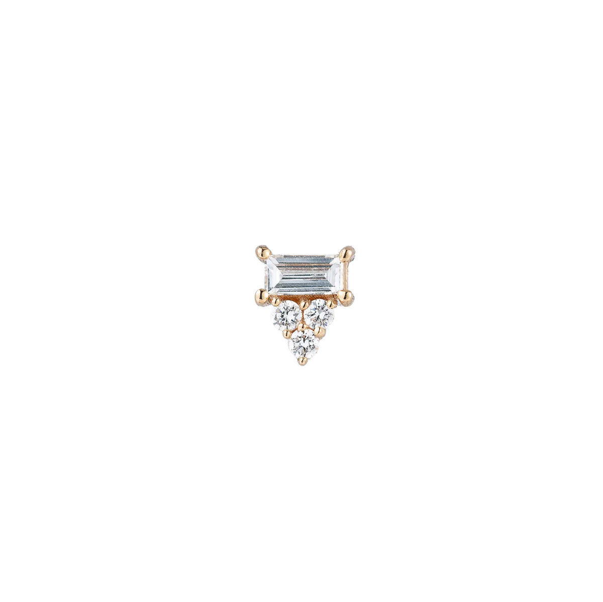 Diamond Baguette Cluster Stud (single)