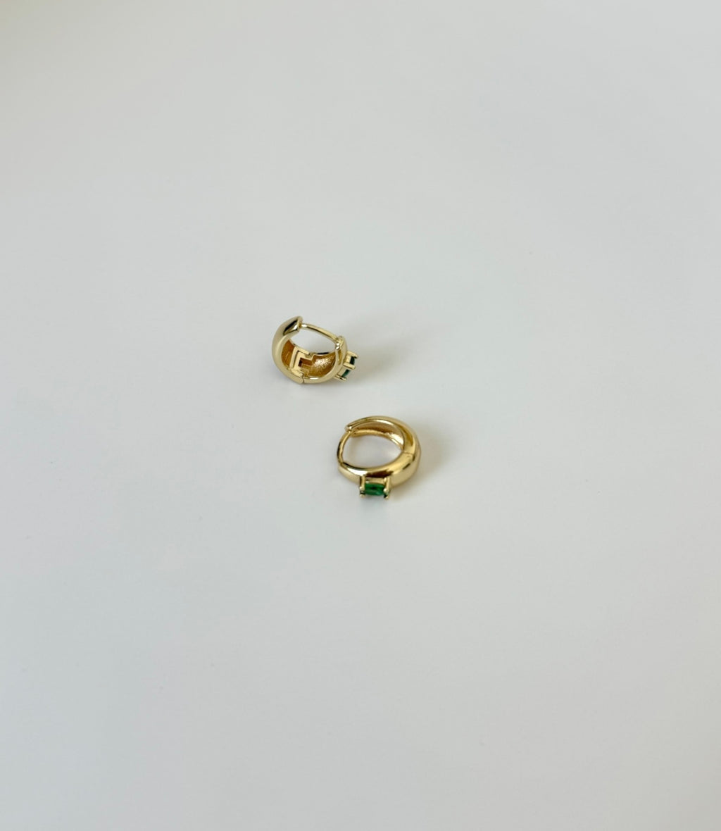 Oval Emerald Hoops