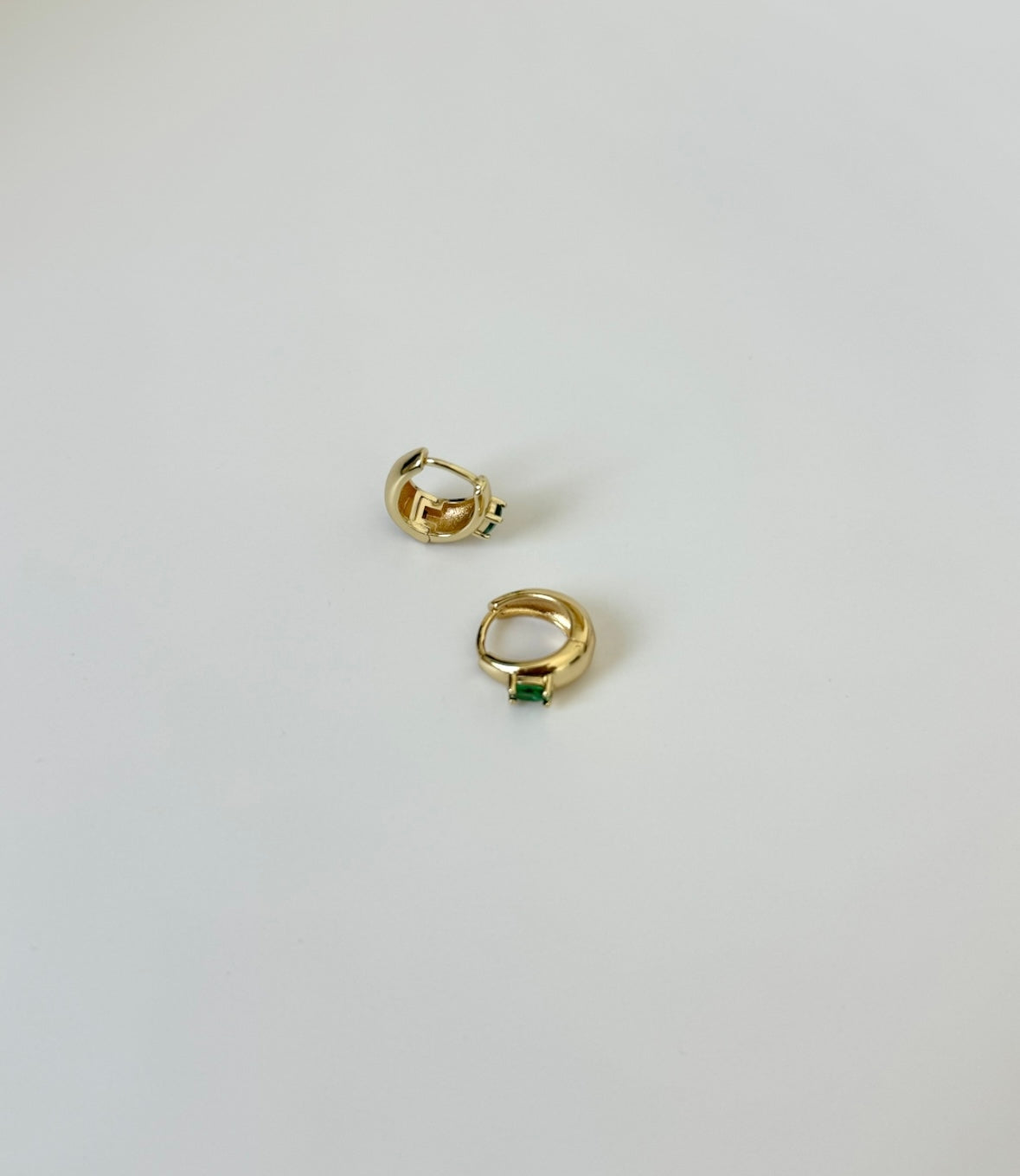 Oval Emerald Hoops