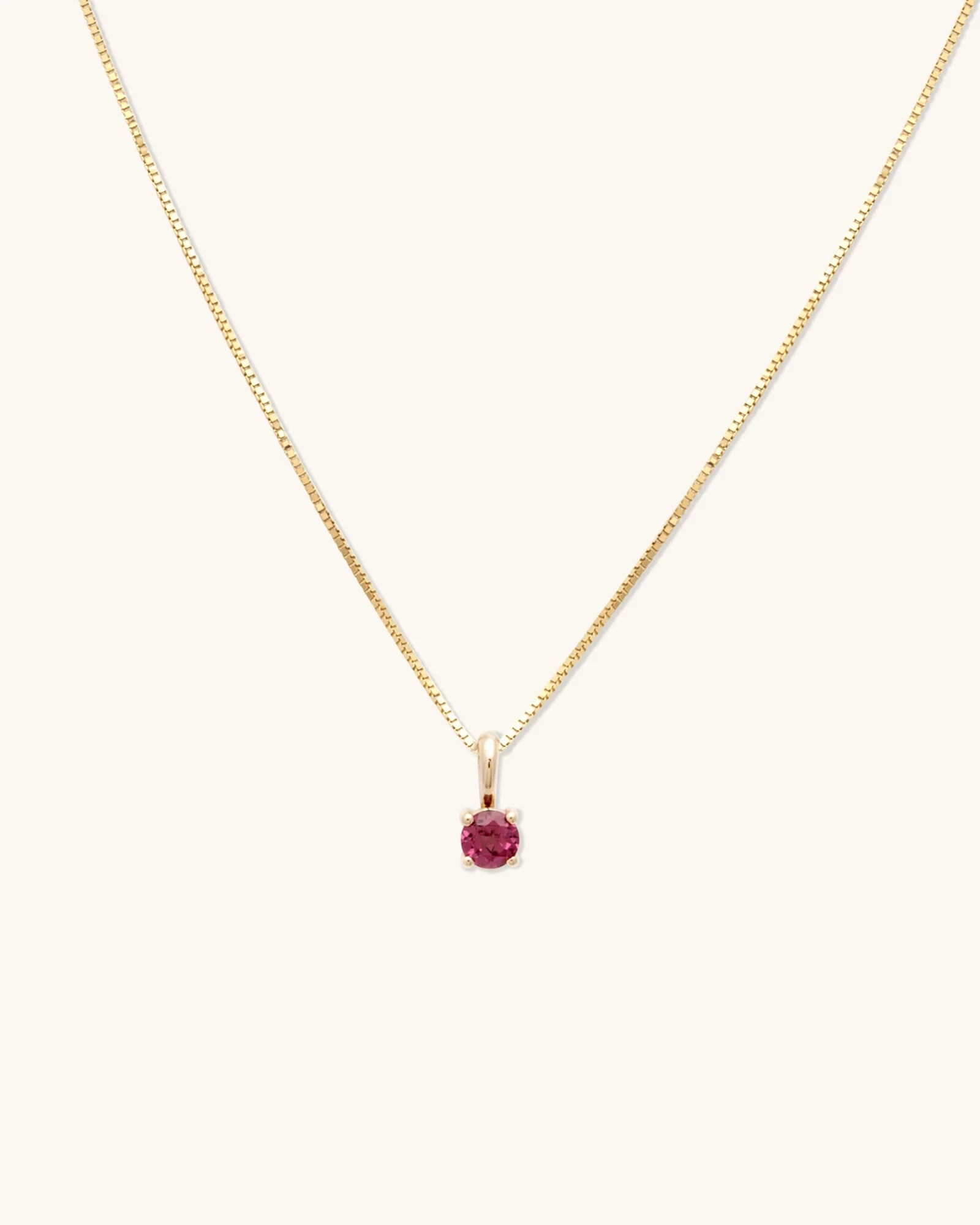 Ruby Birthstone Necklace -10k gold