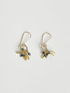 Black Spinel and Gold Vermeil Beads Earring