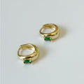 Oval Emerald Hoops
