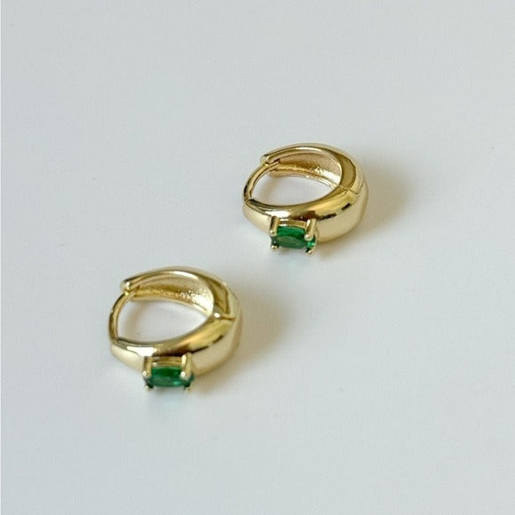 Oval Emerald Hoops