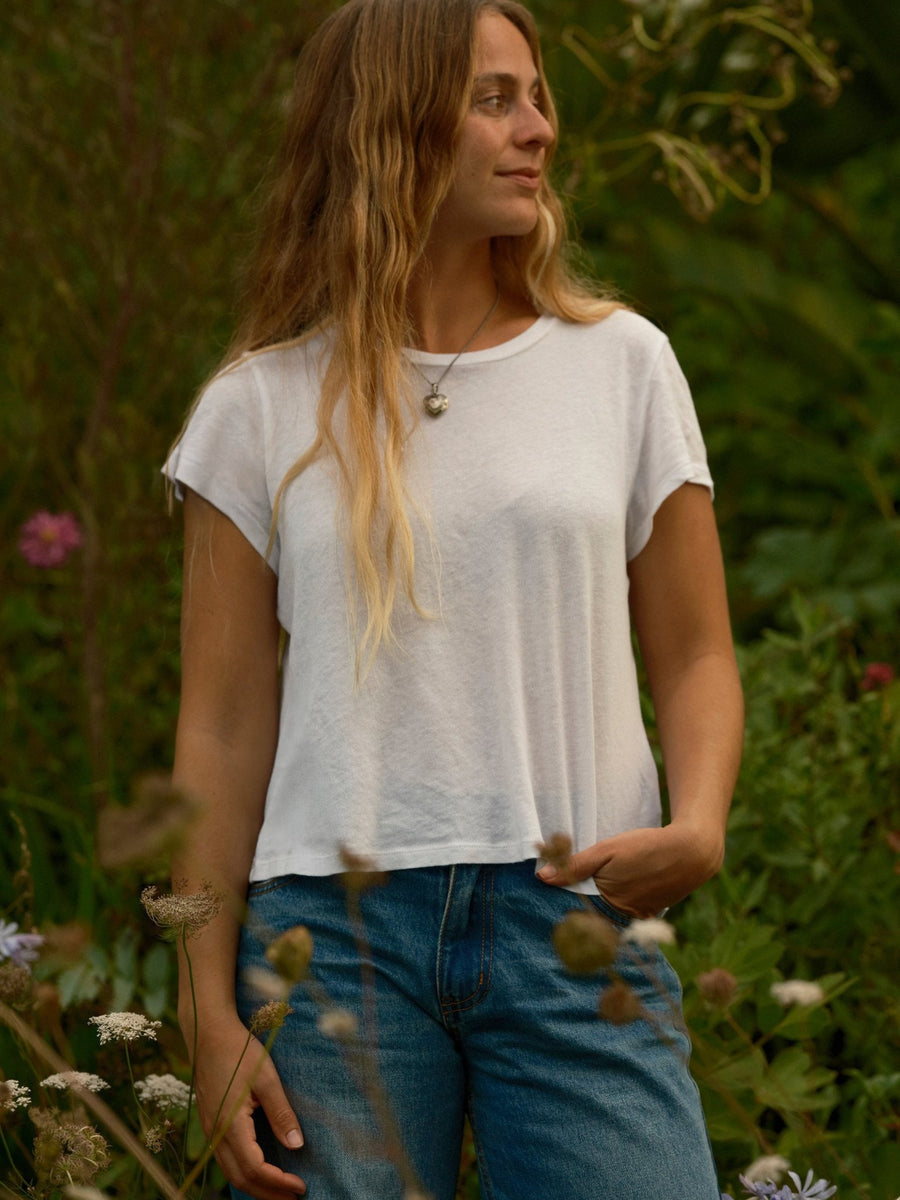 Featherweight Hemp Tee White