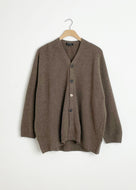Fine Wool Cardigan - Brown
