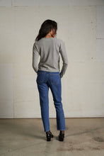 Load image into Gallery viewer, Fiona V-Neck Long Sleeve - Ivory/Black Stripe
