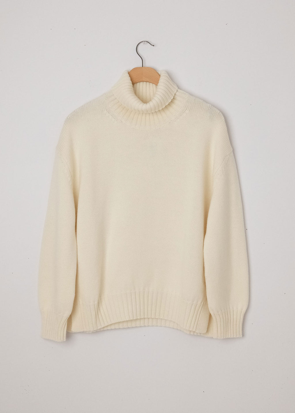 Fiore Mock Neck Sweater in Winter White