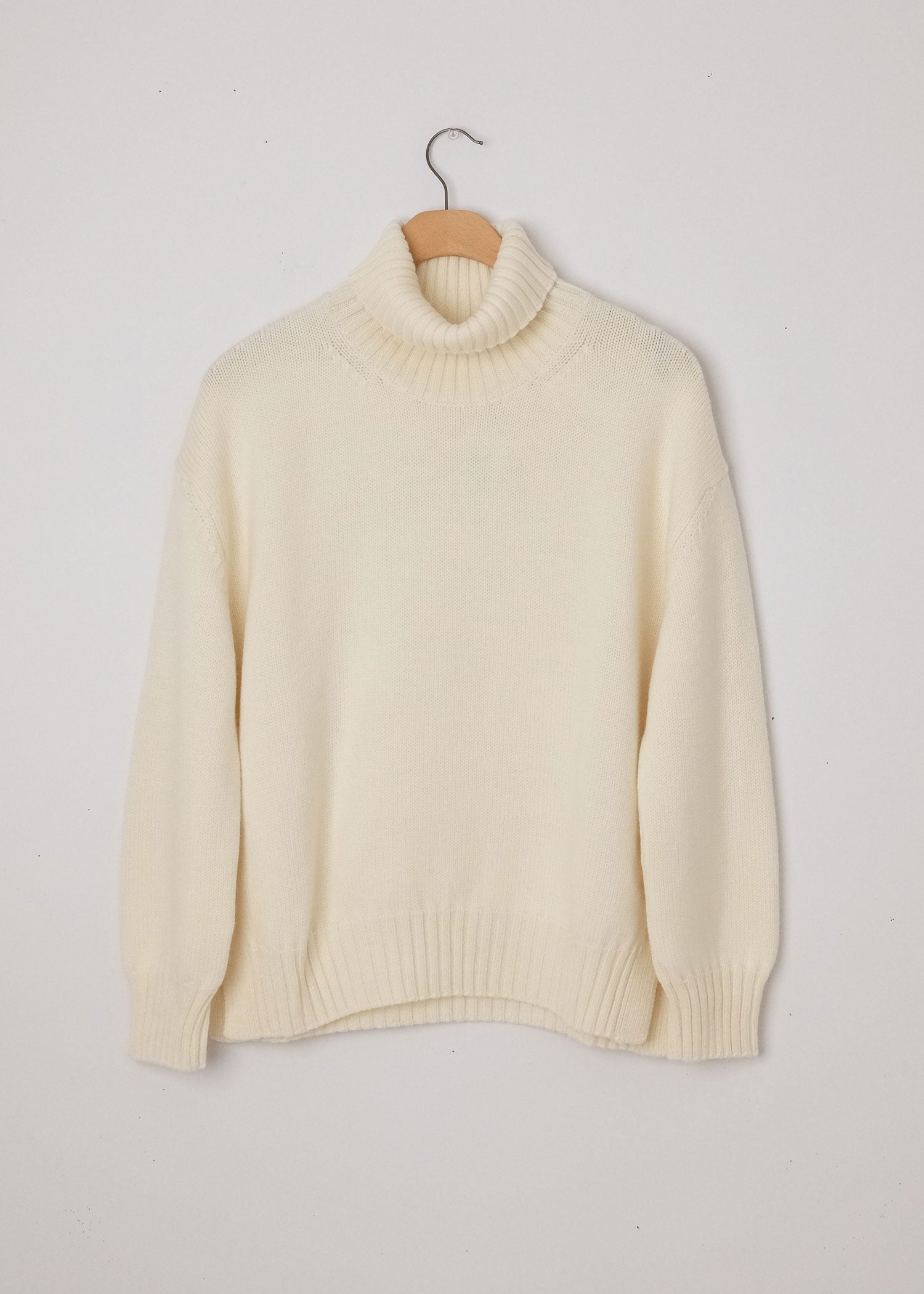 Fiore Mock Neck Sweater in Winter White