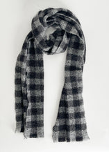 Load image into Gallery viewer, Distressed Gingham Cashmere Scarf
