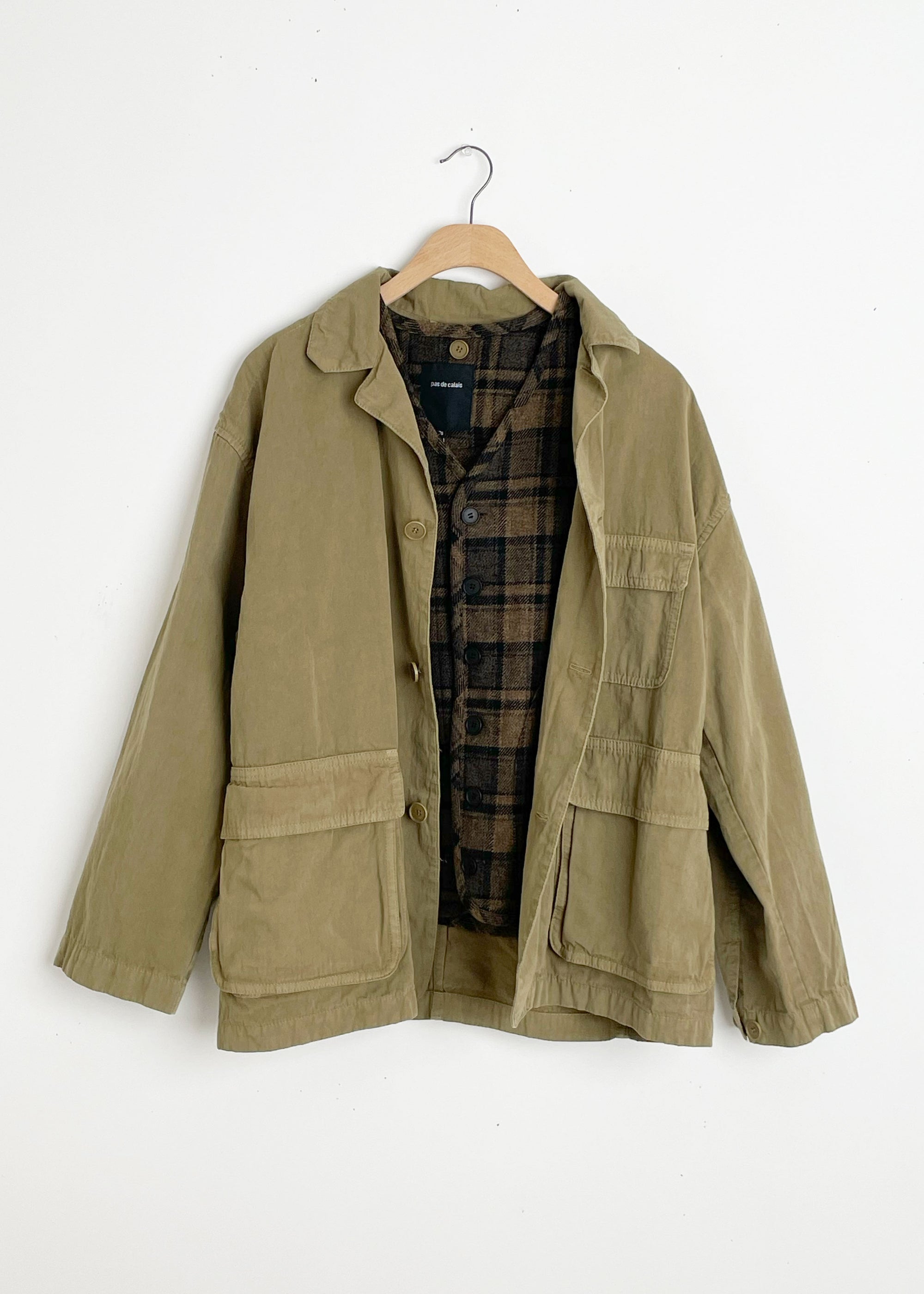 Cotton Grosgrain Hunting Jacket - Beige