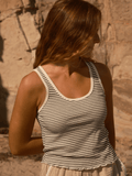 Hemp Tank Natural/Black Stripe