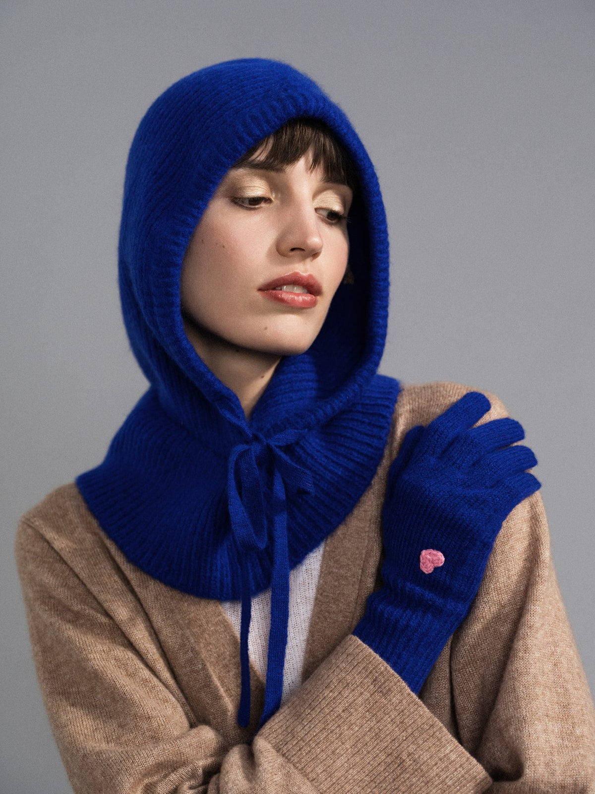 Cashmere Hoodie Balaclava - Cobalt