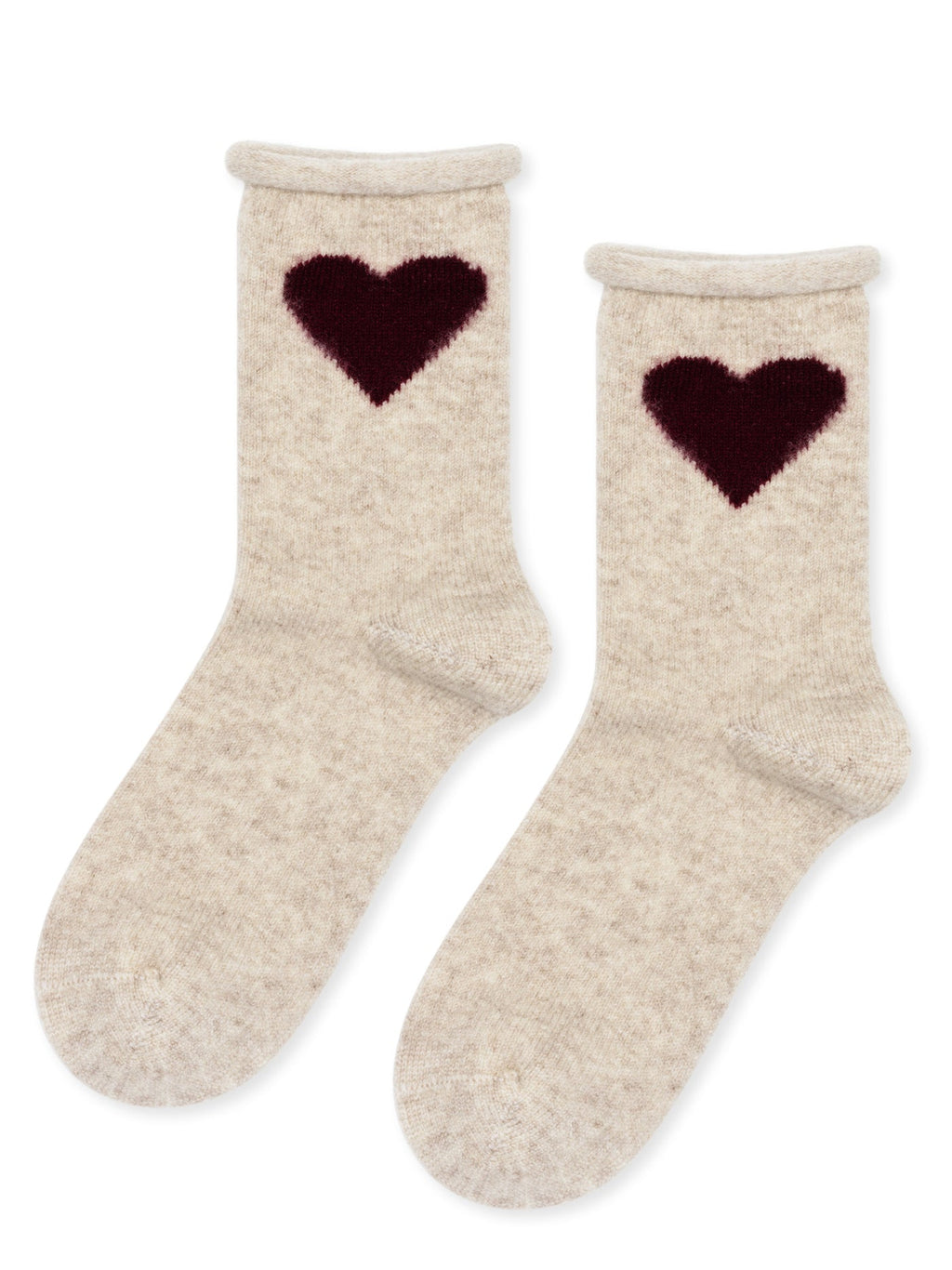 Heart Cashmere Crew Socks