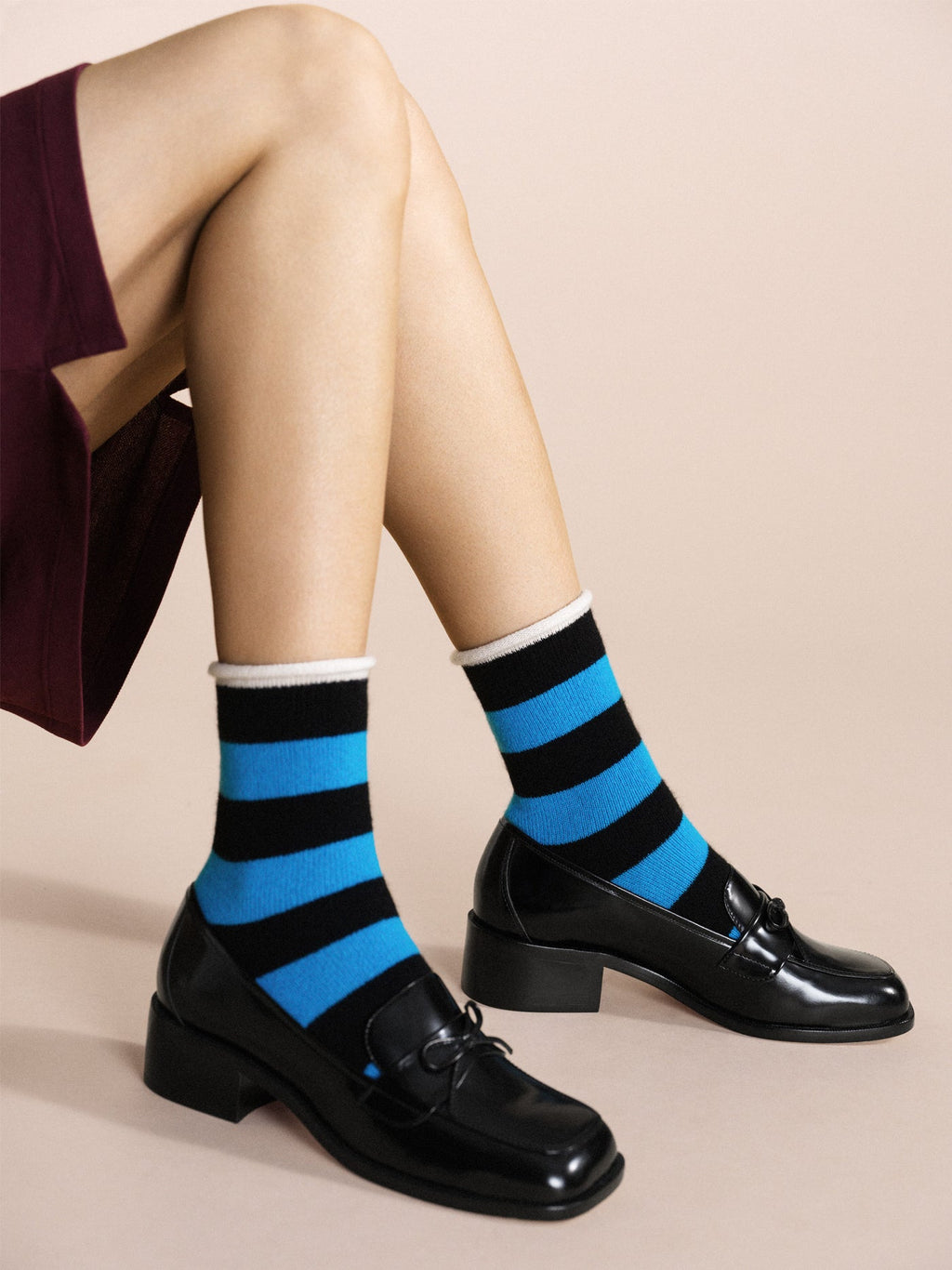 Wide Stripe Cashmere Crew