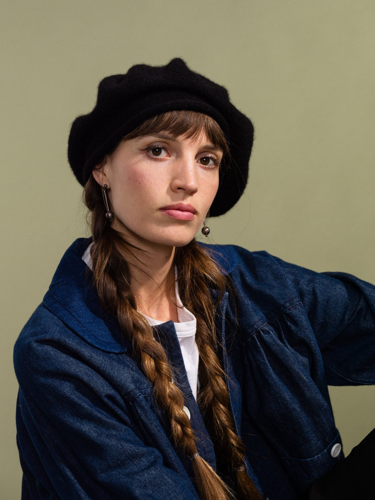 Cashmere Beret Black