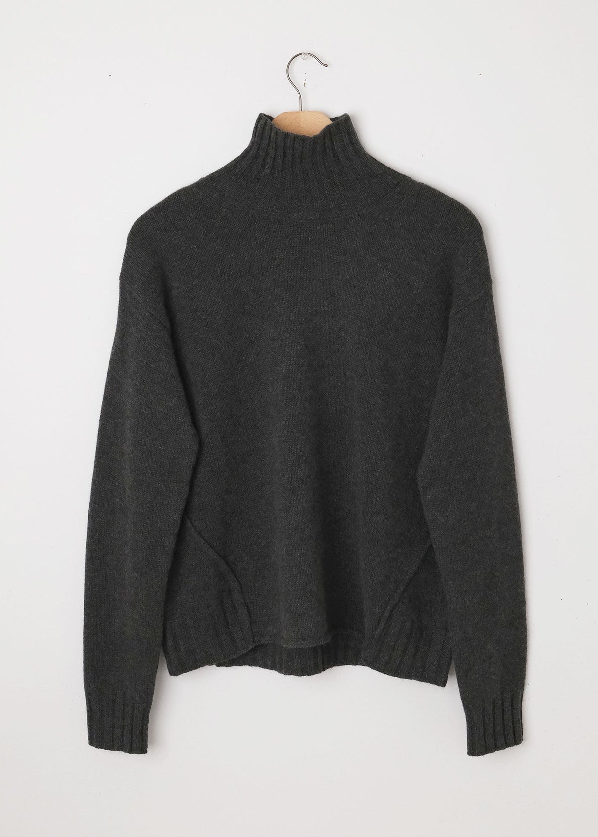 Cashmere High Neck Pullover Charcoal