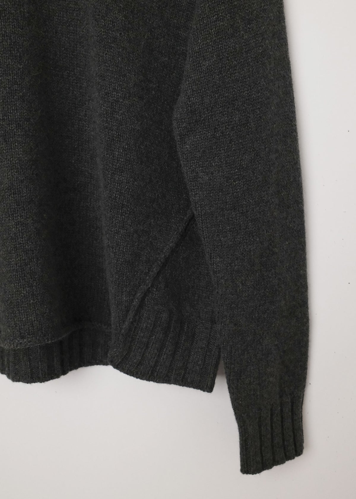 Cashmere High Neck Pullover Charcoal