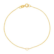 Itsy Bitsy Heart Bracelet - Gold / 6.5